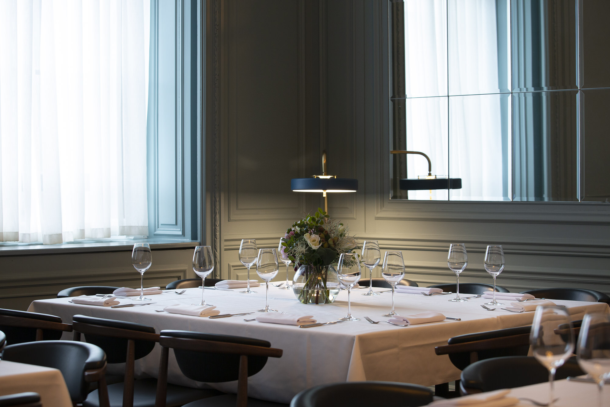 Private dining with elegant table setting